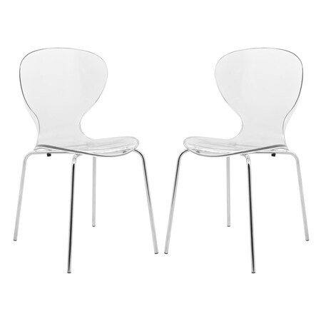 Kd Modern Oyster Transparent Side Chair Clear - Set of 2 KD3039916